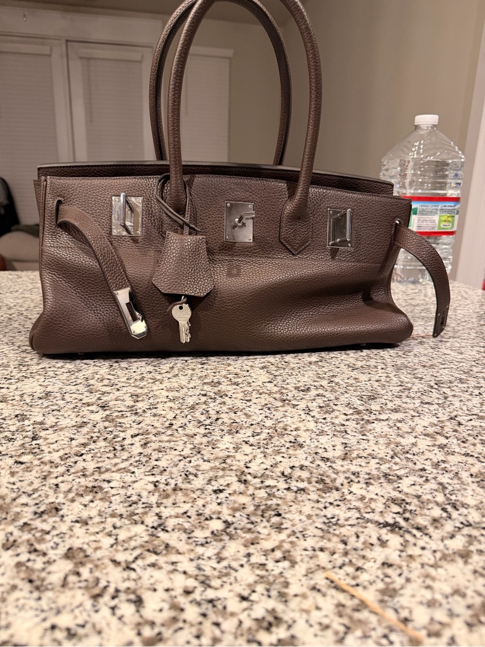Brown Leather Satchel Handbag